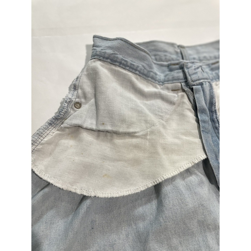Vintage 80s Candie's Denim Skirt High Waist Midi Light Wash Waist 26" SEE FLAWS - Picture 15 of 16